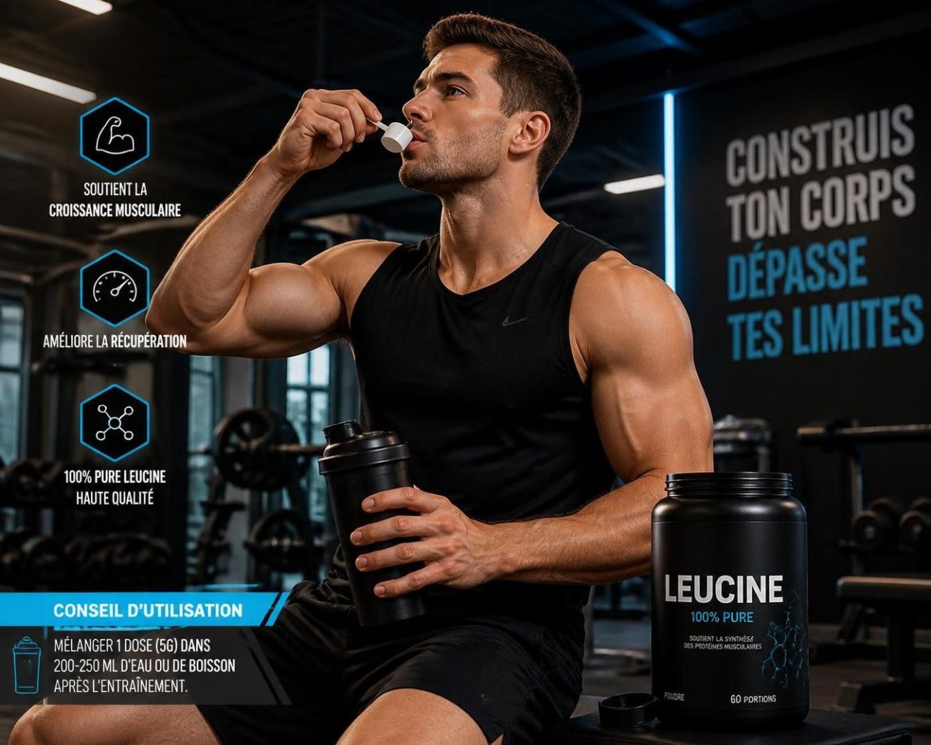 découvrez l'importance de la leucine, la dose recommandée pour ses bienfaits, et pourquoi consommer davantage n'apporte pas forcément de meilleurs résultats.